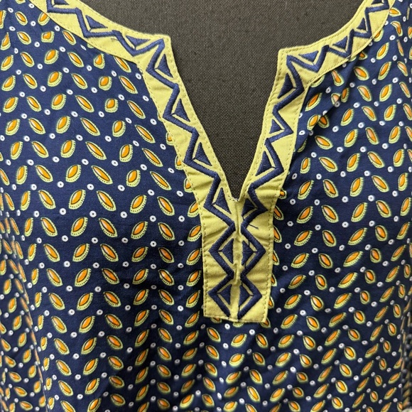 Umgee Boho Floral Tunic Dress Navy Green Embroidered Festival Peasant XL - Picture 3 of 10